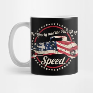 Life, Liberty and the Pursuit of Speed USA Flag Hot Rod Mug
